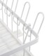 image 5 of Living and Home Steel Dish Rack with Utensil and Glass Holder - White | White