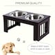 image 5 of PawHut Raised Dog Bowls Pet Feeder Raised Elevated Stainless Steel Food Brown