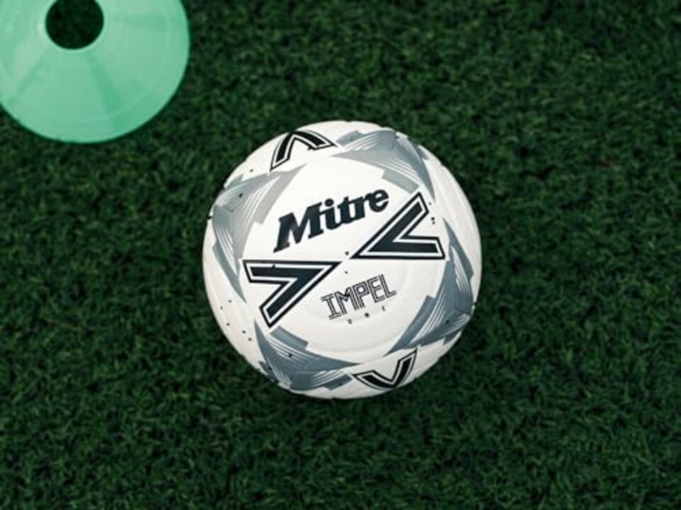 image 1 of Mitre Adult Impel One 24 Football, White/Black/Circular Grey, 4