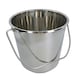 image 2 of 12L Stainless Steel Metal Bucket Pail Water Carrier Greenhouse Garden BBQ 2PK