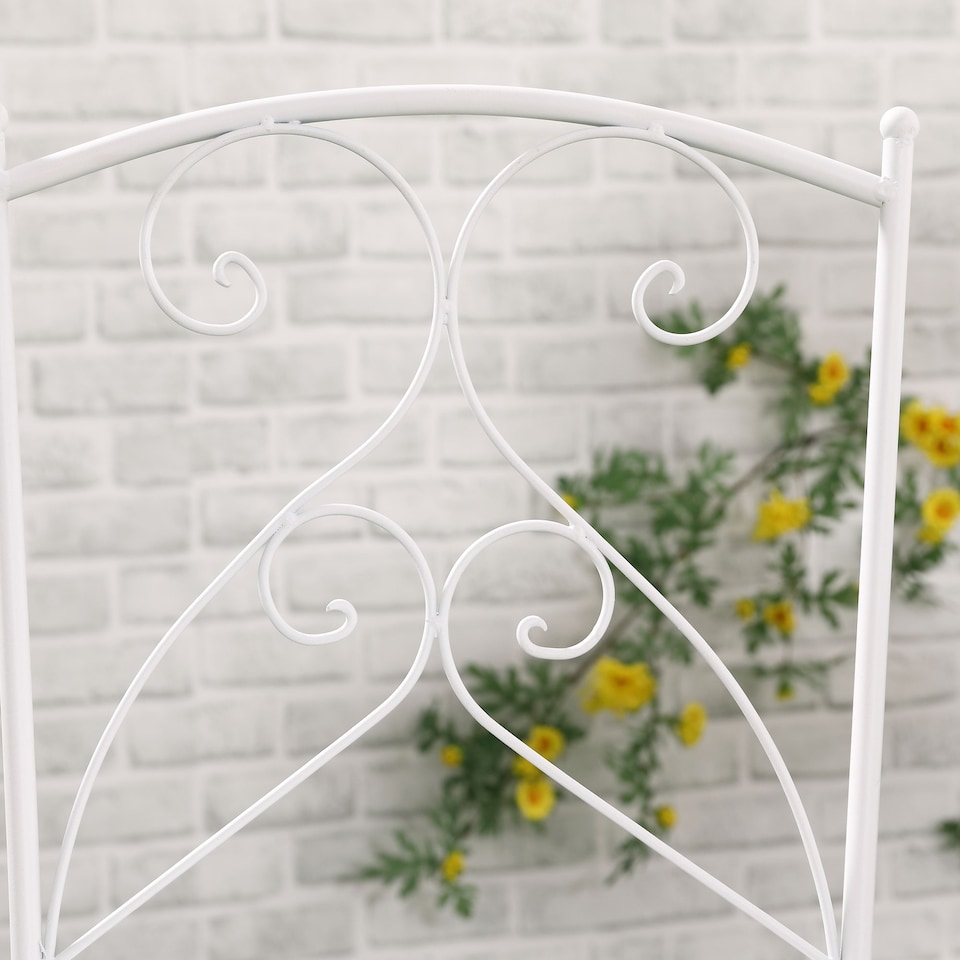 image 1 of Outsunny 3 Pieces Garden Bistro Set, Folding Outdoor Single Chairs and Mosaic Garden Table Furniture Set for Patio, Balcony, Deck, White