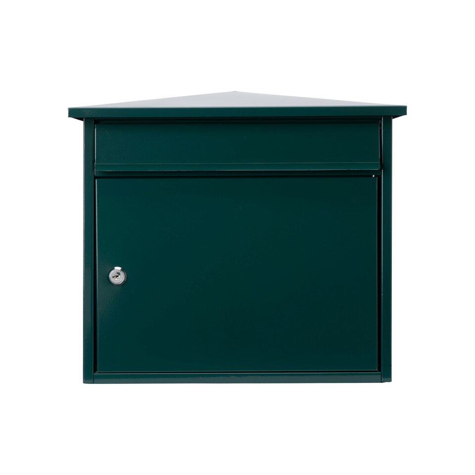 image 1 of Burg-Wachter Mersey Large Wall Mounted Galvanised Steel Post Box - 36x35x20cm Green
