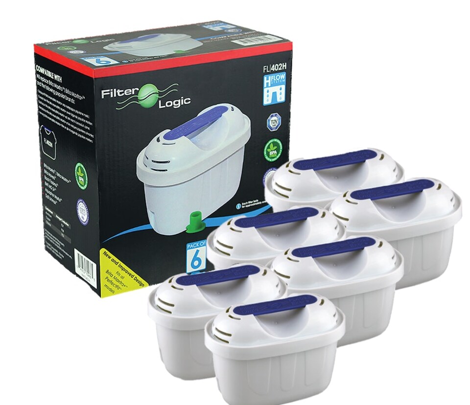 image 1 of FilterLogic FL402H Water Filter Cartridges Compatible with Brita Maxtra+ 6 Pack