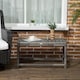 image 6 of Outdoor Coffee Table w/ Plastic Board Under the Full Woven Table Top, Grey