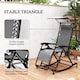 image 6 of Outsunny Garden Rocking Chair Folding Recliner Outdoor Adjustable Sun Lounger Rocker Zero-Gravity Seat with Headrest Side Holder Patio Deck - Grey