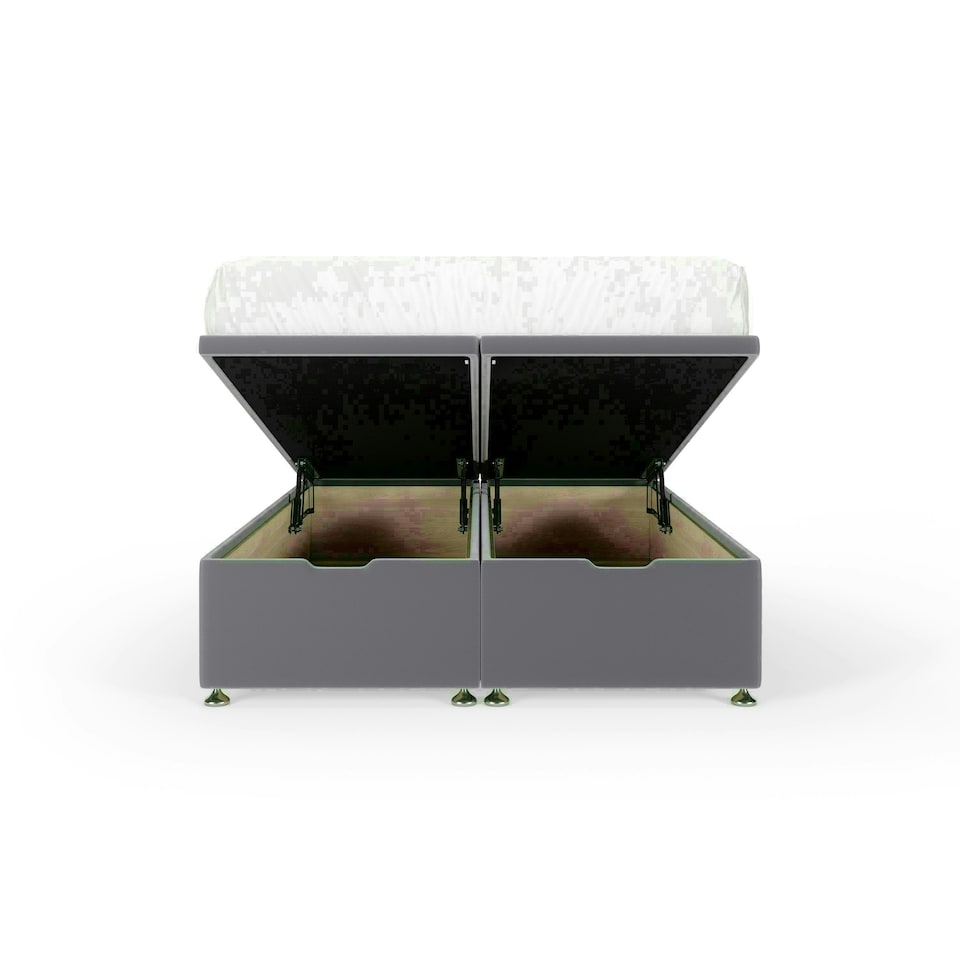 image 1 of Silver Plush Velvet Ottoman Base Double | Multi