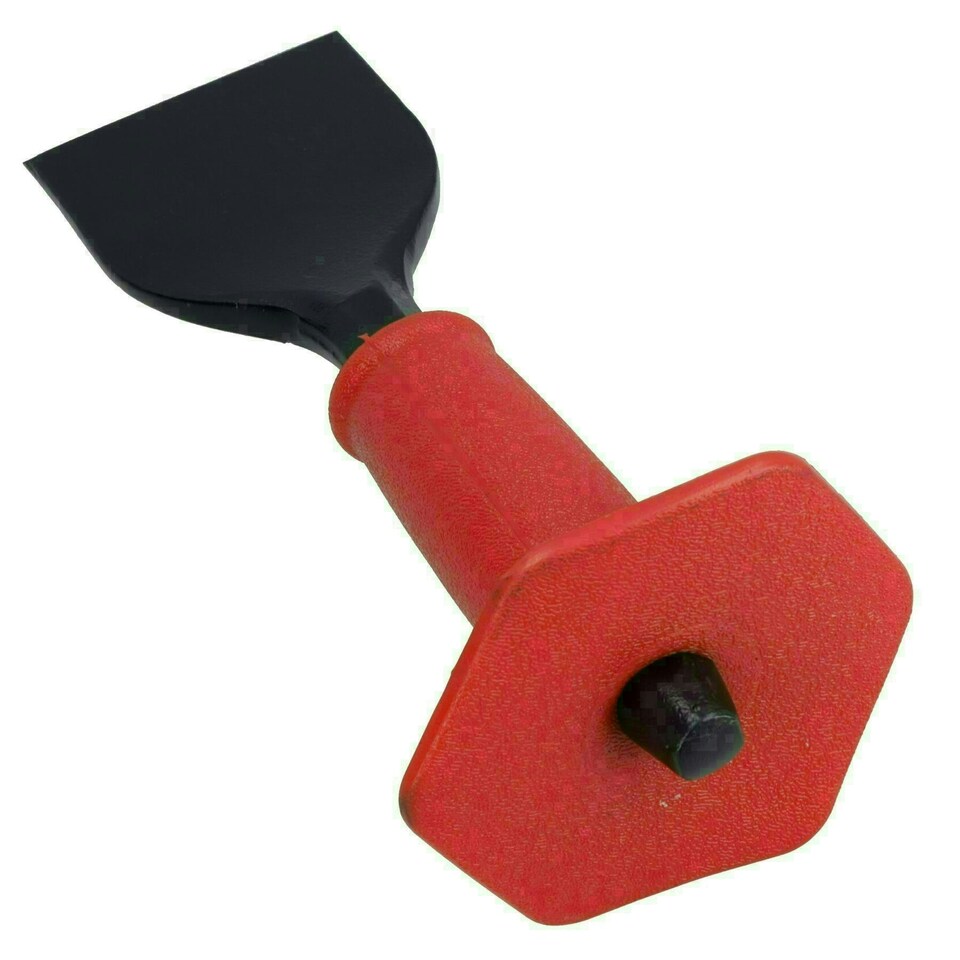 image 1 of 3" / 75mm Solid Brick Bolster Chisel with Guard Stone Masonry Soft Grip TE385