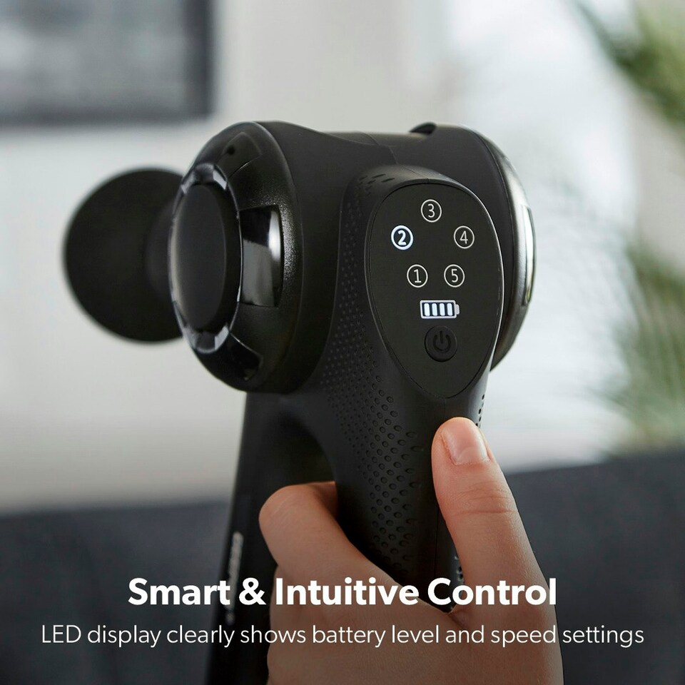 image 1 of GEEPAS Portable Massage Gun Deep Tissue, Black