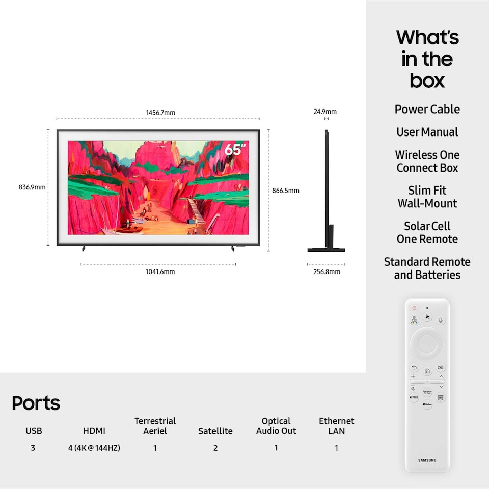 image 1 of Samsung The Frame Pro 65" 4K Ultra HD Neo QLED Neo Quantum HDR Smart TV QE65LS03FW