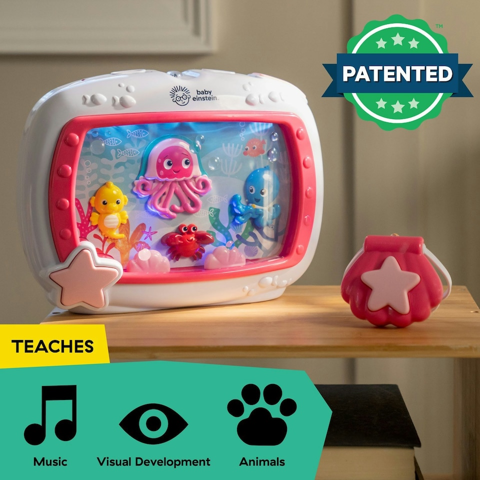 image 1 of Baby Einstein Sea Dreams Soother Musical Crib Toy Pink Suitable From Birth