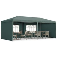 Outsunny 6m x 3m Garden Gazebo Marquee Canopy Party Tent Canopy Patio Black
