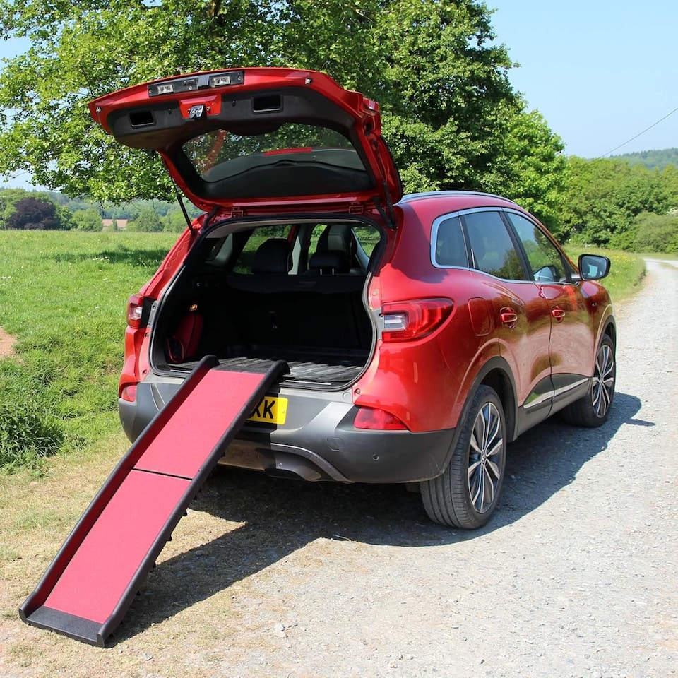 image 1 of Red Lightweight Folding Travel Pet Ramp