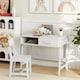 image 5 of COSTWAY Kids Desk and Chair Set with Drawer White