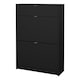 image 3 of Shoes Shoe Cabinet 2 Flip Down Doors + 1 Drawer in Matt Black