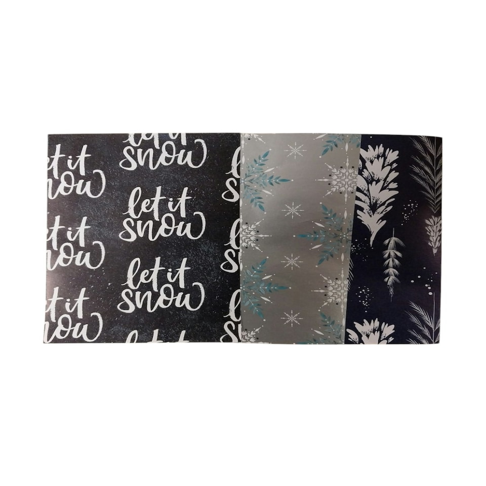 image 1 of Pack of 4 3m Christmas Text OR Tree Design Gif Rolls Wrap Multi