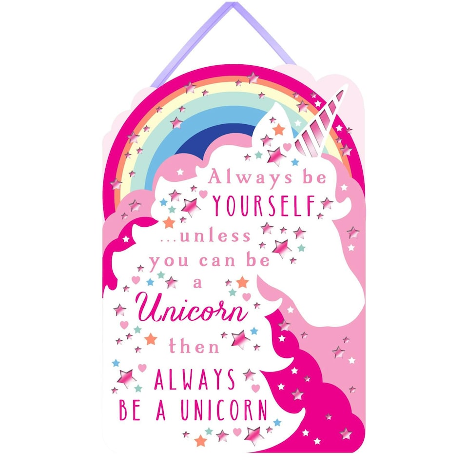 More Than Words Hanging Large Plaque - Be A Unicorn