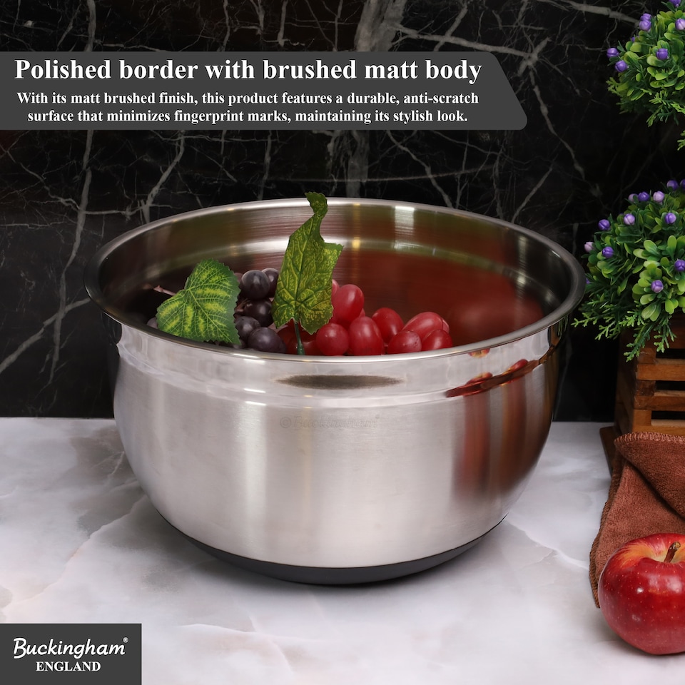 image 1 of Buckingham Deep Salad Mixing bowl with black Silicone Base 28 cm  , 7 Litre