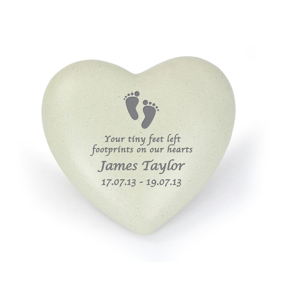image 1 of Personalised Footprints Heart Memorial