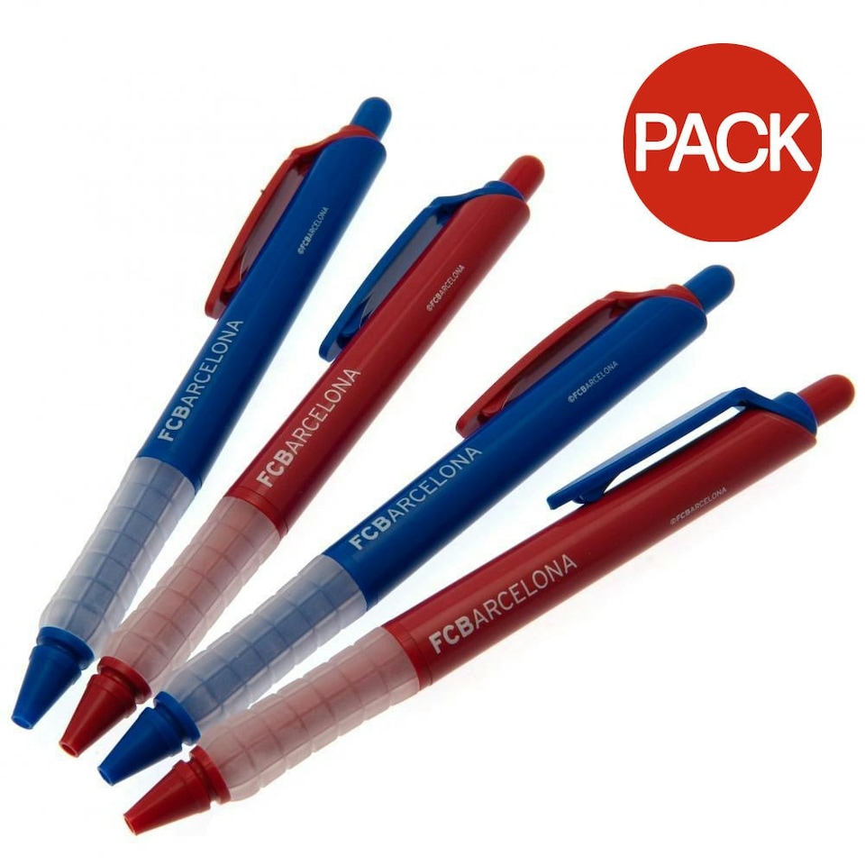 image 1 of FC Barcelona Pen Set (Pack Of 4) - Blue/Red - One Size