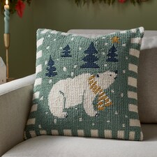 Furn Polar Bear Tufted Cushion | Blue | Frosty Blue