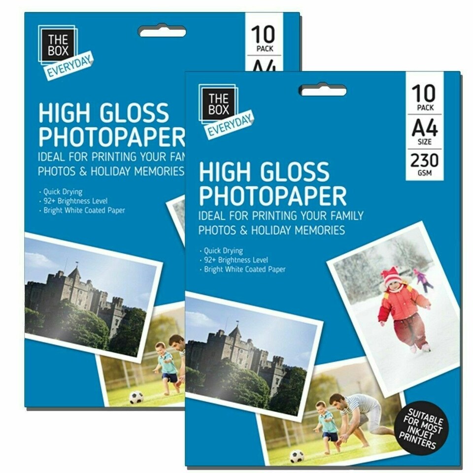 image 1 of 20 Sheets Premium Glossy High gloss Photo Paper A4 Inkjet Printer230GSM Picture White | A4