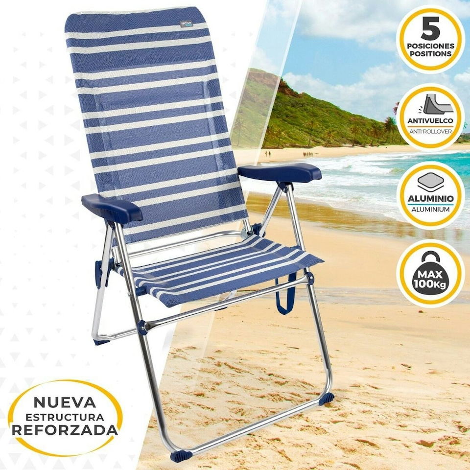 image 1 of Folding Chair Aktive Mykonos 47 x 108 x 66 cm (4 Units) N/A