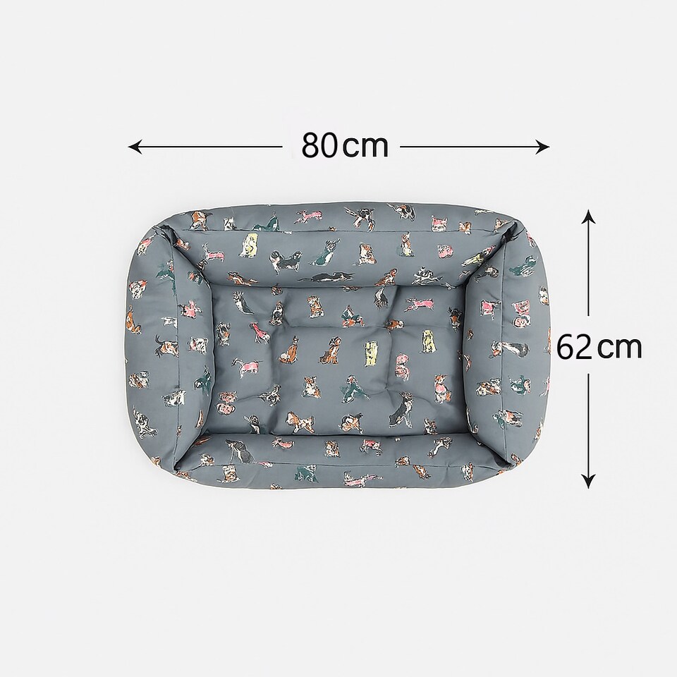 image 1 of Joules Rainbow Dog Box Bed | Grey | L | 1