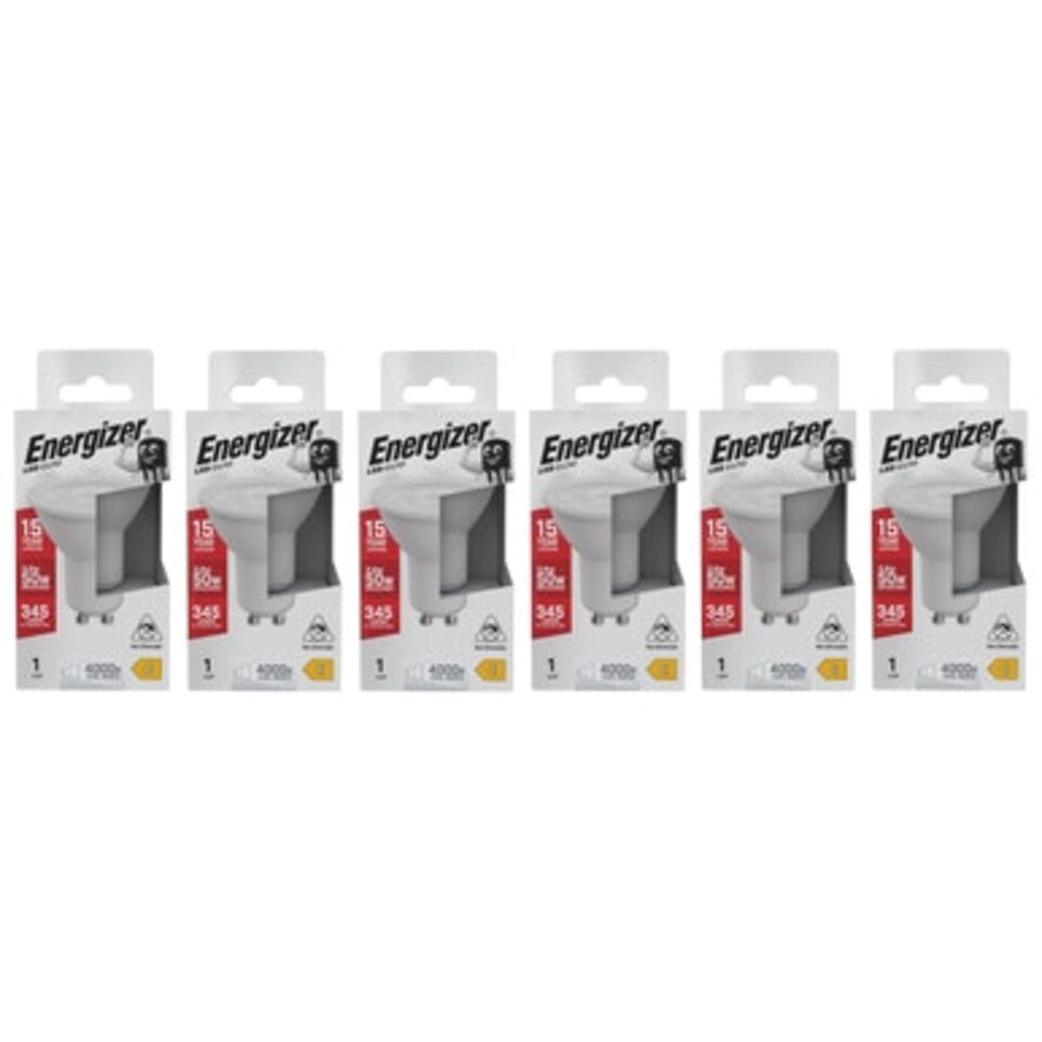 image 1 of Energizer LED GU10 345lm 3.6W 4000K (Cool White) Light Bulb - Pack of 6