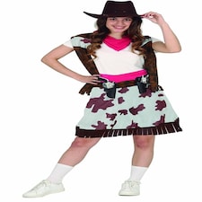 Fancy Dress Adult Womens Cowprint CowGirl - 14-16 Years