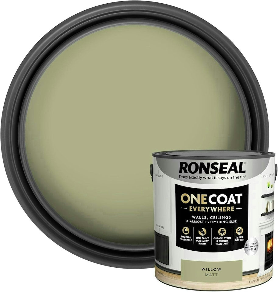 image 1 of Ronseal One Coat Everywhere Matt Paint 2.5L Willow