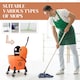 image 5 of HOMCOM Mop Bucket on Wheels w/ Carry Handle, Mop Holder for Household Orange