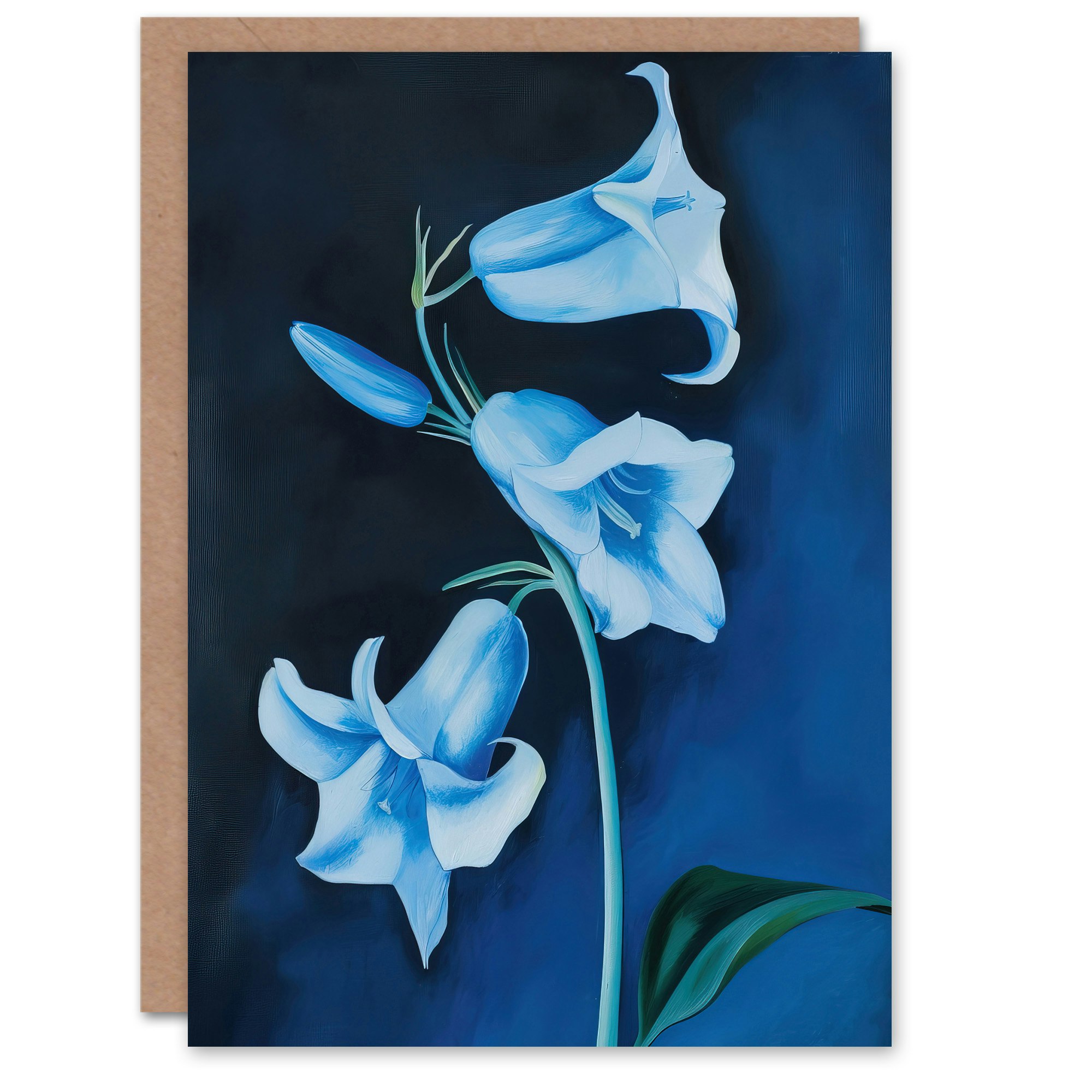 Artery8 Grußkarte „Blaue Wildblumen“ – Aquarell-Design, 17,5x12,5 Cm, Innen Leer, Mit Umschlag