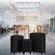 image 3 of Flight Knight 25" 4 Wheel ABS Hard Case Medium Suitcase 100+ Airlines Approved - easyJet, British Airways, Ryanair, Jet2, Emirates & Many More - Check-in | Black | Black Mono | Medium