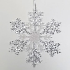 Glitter Assorted & Clear Acrylic Christmas Snowflake Hanging Decoration 26cm