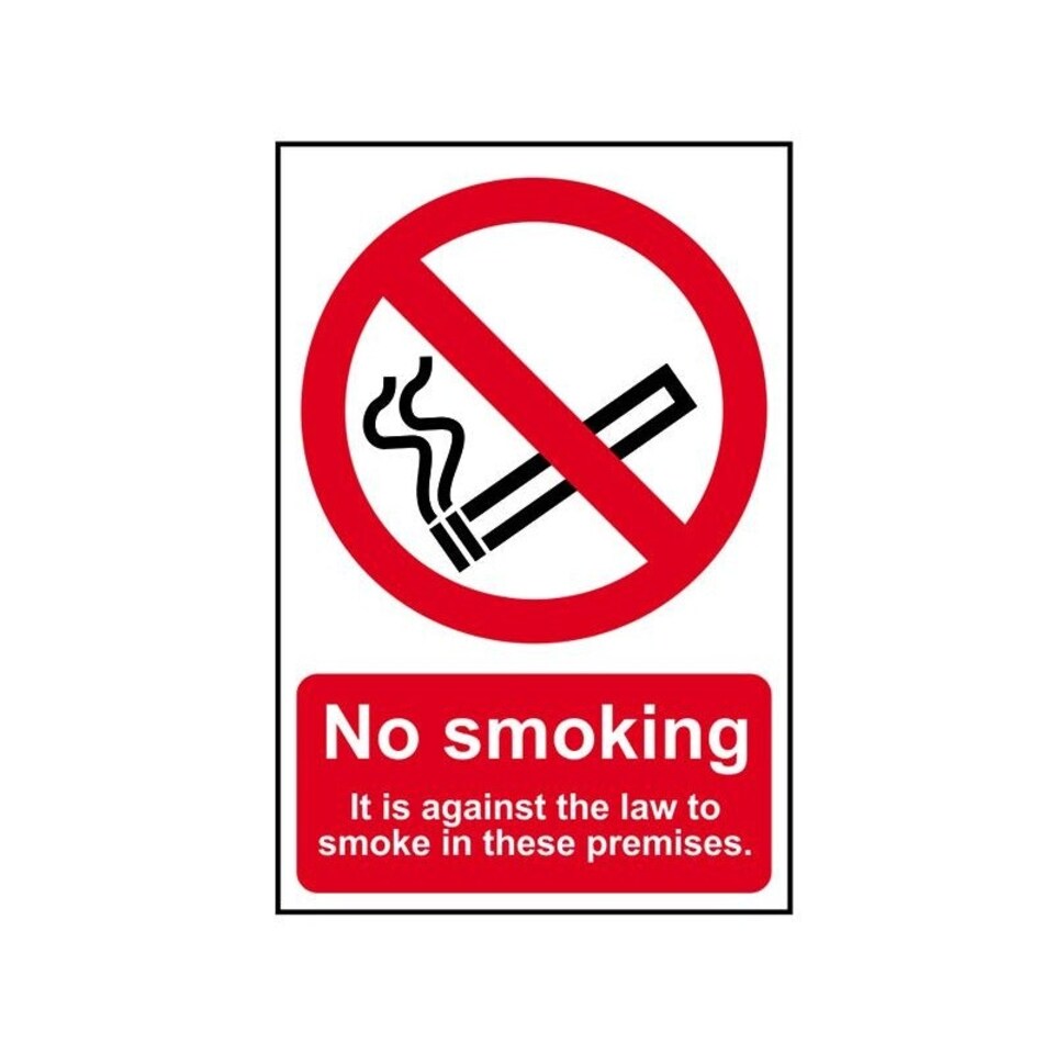 Scan Sign: No Smoking It Is Against The Law To Smoke In These Premises - Multi Colour - 200 x 300mm