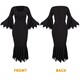 image 5 of Wicked Witch Halloween Costume - Cape, Dress, Hat & Face Paint Black | M