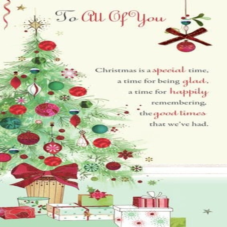 image 1 of To All Of You Christmas Is A Special Time Handmade Card