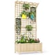 image 1 of Outsunny Wood Planter with Trellis for Climbing Plants Vines Planter Box Brown