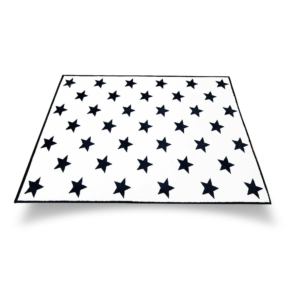 image 1 of Children's Room Modern Design Black Star Pattern Rug 100 x 150 cm Black