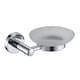 image 3 of Showerdrape Modernity Chrome Stainless Steel Wall Mounted Frosted Glass Soap Dish | Silver | 1