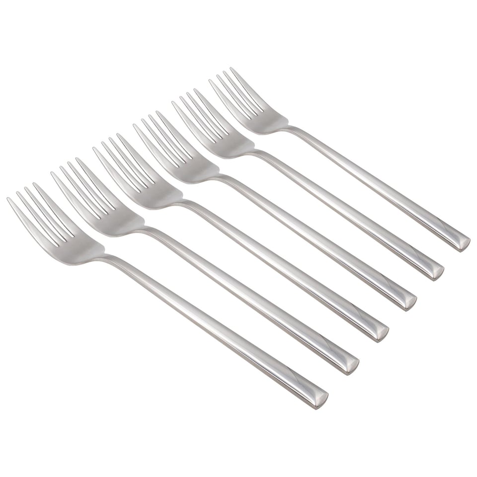 image 1 of Argon Tableware Tondo Stainless Steel Dinner Forks - 21.5cm - Pack of 6 | Silver | Silver