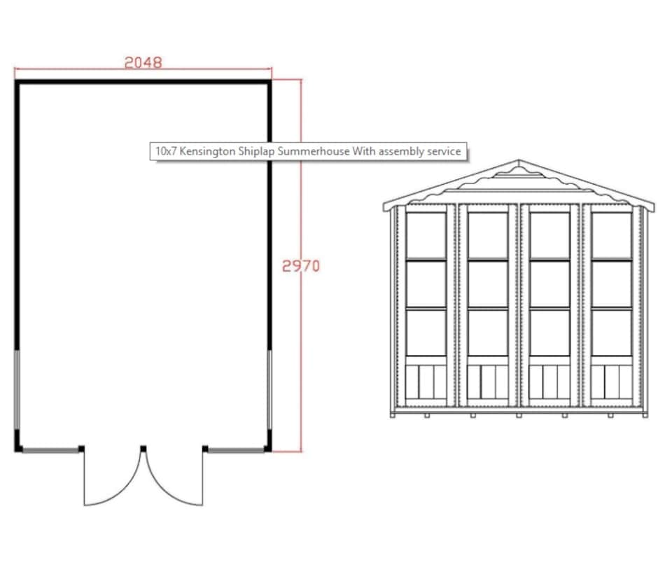 image 1 of Kensington 7 x 10 Feet Double Door with Large Opening Window Summerhouse | Brown