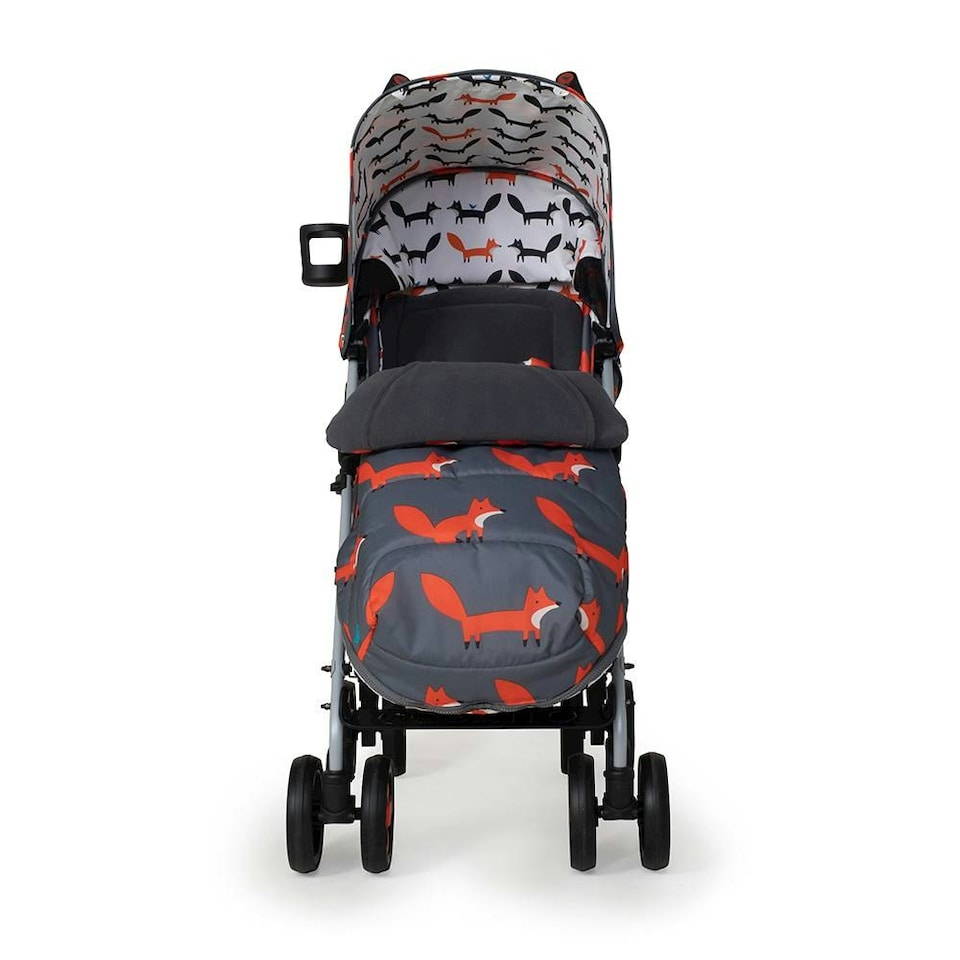 image 1 of Cosatto Supa 3 Stroller - Birth - 25kg, Compact Fold & Free Footmuff (Charcoal Mister Fox)