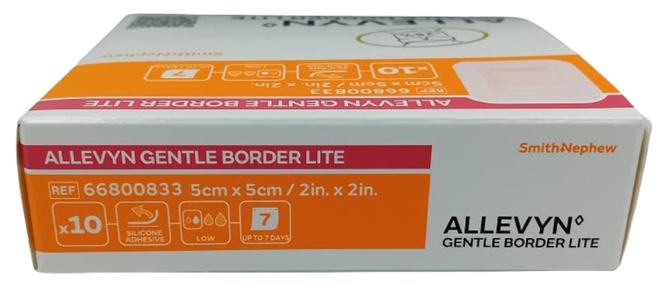 image 1 of Allevyn Gentle Border Lite Foam Dressing 5cm x 5cm – Box of 10