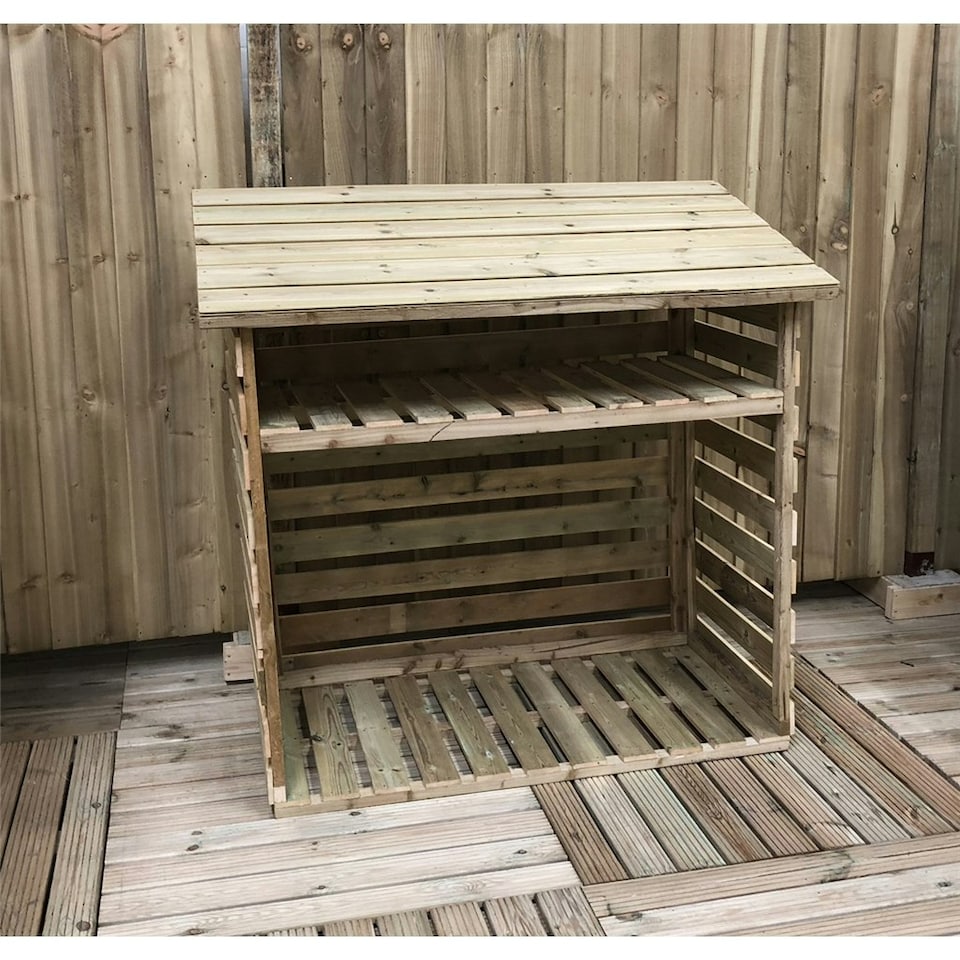 image 1 of 7 x 2 Pressure Treated Tongue And Groove Small Log Store (7' x 2' / 7ft x 2ft) (7x2)