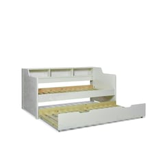 Tyler White Guest Bed And Trundle With Ethan Spring Mattresses