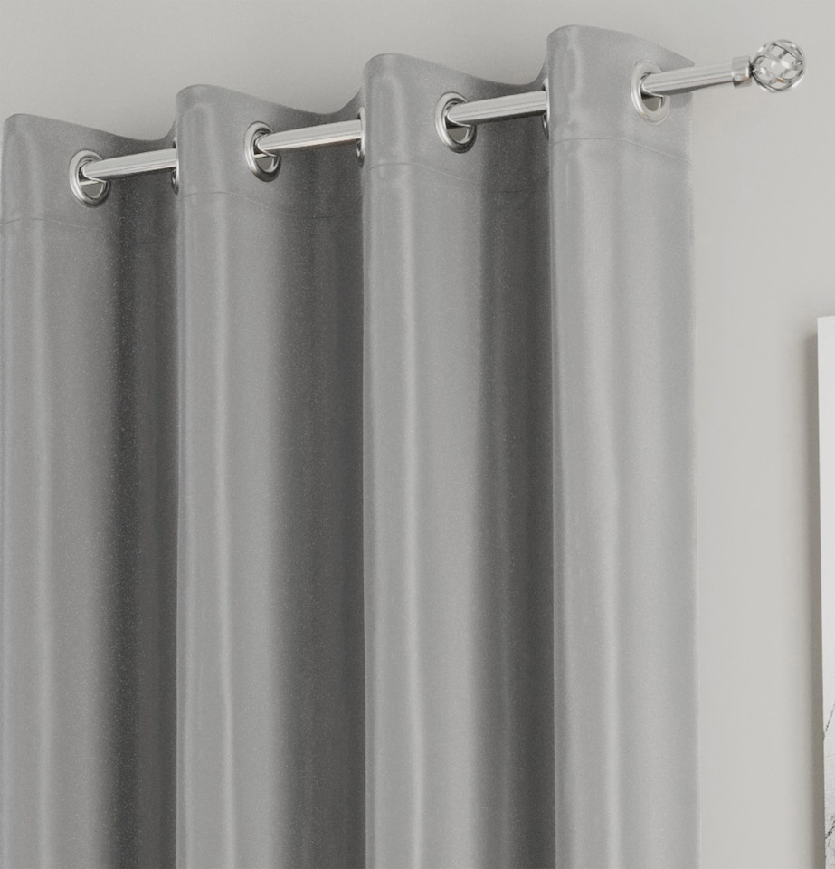 image 1 of Enhanced Living Nightfall Plain Supersoft Grey Thermal Blockout Eyelet Curtains (PAIR) - 66 x 90 inch (168 x 229cm)