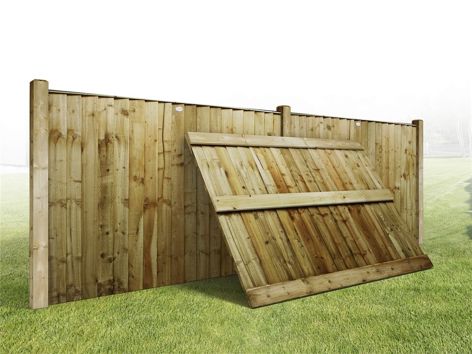 image 1 of eDecks Vertilap Featheredge Timber Fence Panels, 6ft x 4ft - Pack of 5