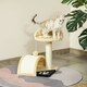 image 2 of PawHut Cat Tree Scratching Post Activity Centre Climber Hanging Ball Beige