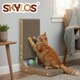 image 9 of Skylos 48cm L Shaped Cat Scratching Board with Ball Toy Wall Furniture Brown